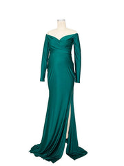 Momyraise Umstandskleider Dünn Volltonfarbe Seitenschlitz Fischschwanz V-Ausschnitt Langarm Aktuelles Für Schwangerschaft