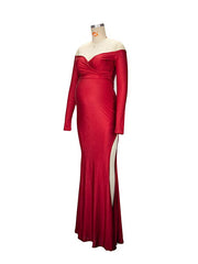 Momyraise Umstandskleider Dünn Volltonfarbe Seitenschlitz Fischschwanz V-Ausschnitt Langarm Aktuelles Für Schwangerschaft