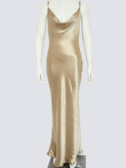 Momyraise Umstandskleider Dünn Satin Fischschwanz Spaghettiträger Wasserfallausschnitt Ärmellos Elegan Ausgehabend Braut