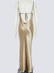 Momyraise Umstandskleider Dünn Satin Fischschwanz Spaghettiträger Wasserfallausschnitt Ärmellos Elegan Ausgehabend Braut