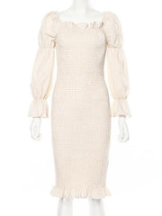 Momyraise Umstandskleider Partykleider Bodyconkleider Off Shoulder Enges Langarm Elegant Midikleider