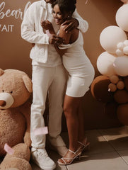 Momyraise Umstandskleider Enges Irregulär Schlank Eine Schulter Kurzärm Beiläufige Mode Täglich Lässig Kleider