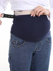 Momyraise Schwangerschaft Stütze Bauch Mit Hoher Taille Beiläufige Lose Breites Bein Denim Umstandsmode Hosen