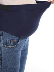 Momyraise Schwangerschaft Stütze Bauch Mit Hoher Taille Beiläufige Lose Breites Bein Denim Umstandsmode Hosen
