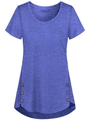 Momyraise Stillshirts Einreiher Unregelmäßig Rundhals Kurzärm Täglich Beiläufige Für Schwangerschaft