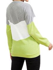 Momyraise Stilltops Patchwork Farbkontrast Rundhals Langarm Täglich Mode Für Schwangerschaft