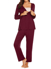 Momyraise Umstandsmode Loungewear Zweiteiliger V-Ausschnitt Langarm Täglich Lässig Mode Frauen Stillen Mutterschaft