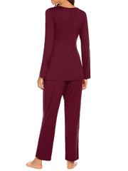 Momyraise Umstandsmode Loungewear Zweiteiliger V-Ausschnitt Langarm Täglich Lässig Mode Frauen Stillen Mutterschaft