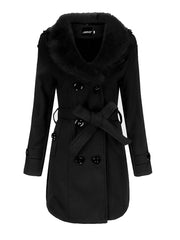 Momyraise Damen Mäntel Schlank Volltonfarbe Zweireiher Gürtel Bindegürtel Langarm Elegant Beiläufige Schick Jacken