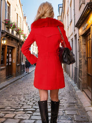 Momyraise Damen Mäntel Schlank Volltonfarbe Zweireiher Gürtel Bindegürtel Langarm Elegant Beiläufige Schick Jacken