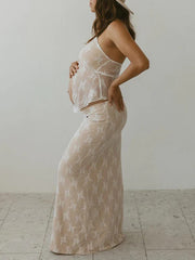 Momyraise Umstandskleider Enges Spitze Schlitz Bandeau Täglich Elegant Mode Abend Urlaub Babybauch Shooting