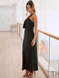 Momyraise Brautjungfern Kleider Schlank Satin Bandeau One Shoulder Elegant Ball Ferien Damen Maxikleid