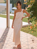 Momyraise Brautjungfern Kleider Schlank Satin Bandeau One Shoulder Elegant Ball Ferien Damen Maxikleid