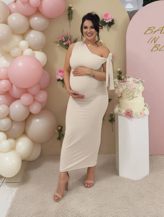Momyraise Umstandskleider Dünn Volltonfarbe Elasthan Ärmellos Elegant Beiläufige Mode Ausgehabend Fotoshooting