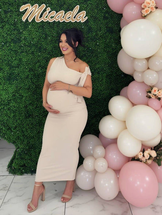 Momyraise Umstandskleider Dünn Volltonfarbe Elasthan Ärmellos Elegant Beiläufige Mode Ausgehabend Fotoshooting