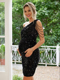 Momyraise Umstandskleider Schlank Pailletten Rückenfrei Ärmellos Aktuelles Schick Elegant Abend Cocktail