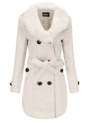 Momyraise Damen Mäntel Schlank Volltonfarbe Zweireiher Gürtel Bindegürtel Langarm Elegant Beiläufige Schick Jacken