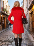 Momyraise Damen Mäntel Schlank Volltonfarbe Zweireiher Gürtel Bindegürtel Langarm Elegant Beiläufige Schick Jacken